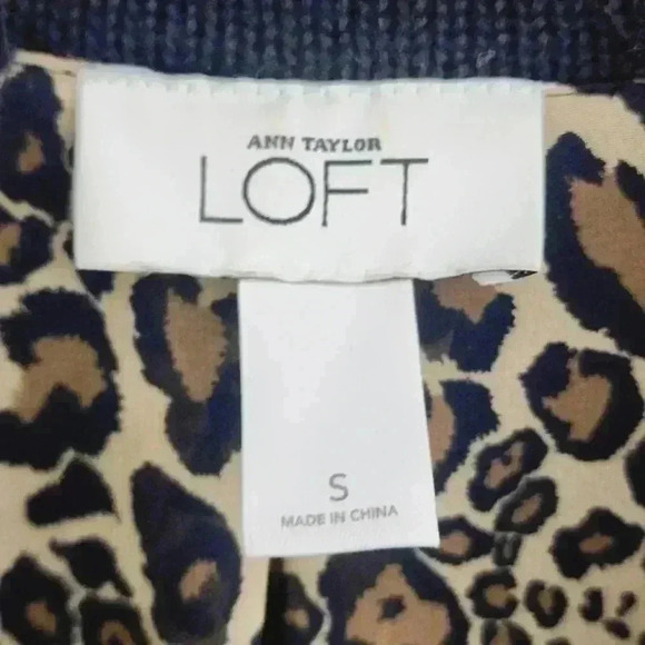 Loft Wool Blend Black Leopard Sweater Cardigan Women's S - Picture 6 of 8